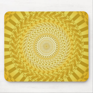 Tapis De Souris Mandala du soleil en jaune
