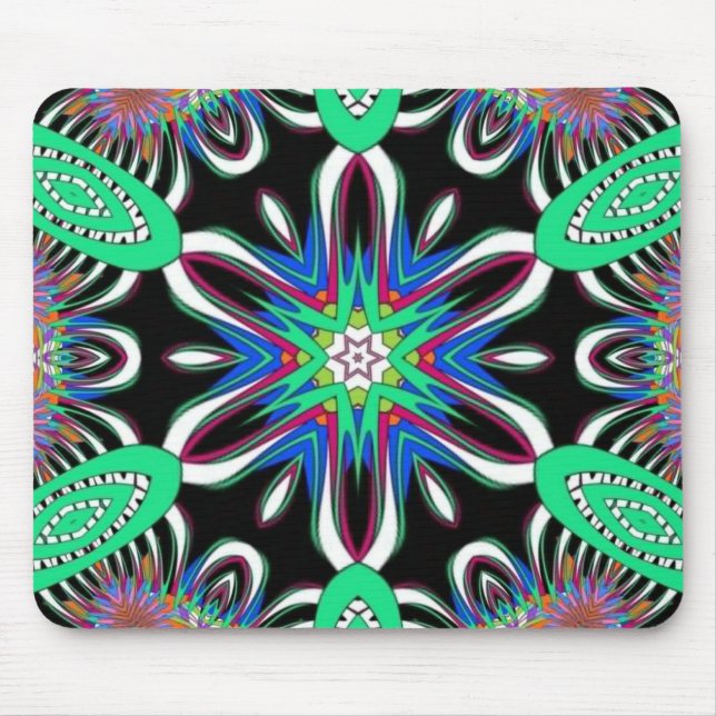 Tapis De Souris Mandala Electric Bloom (Devant)