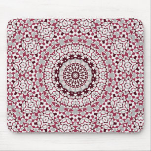 Tapis De Souris Mandala est bordeaux-gris