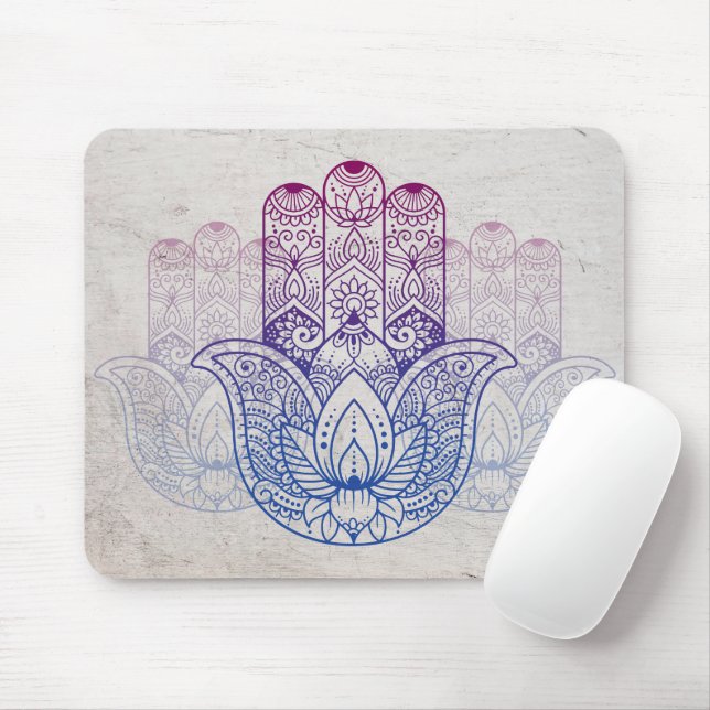 Tapis De Souris Mandala Henna | Lotus Hand (Avec souris)