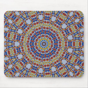 Tapis De Souris Mandala jaune bleu