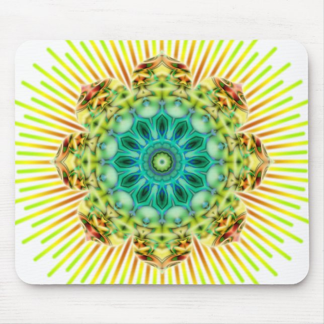 Tapis De Souris Mandala jaune vert | faites votre propre arrière - (Devant)