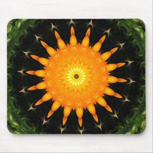 Tapis De Souris Mandala Kaléidoscope du Soleil Radieux Art