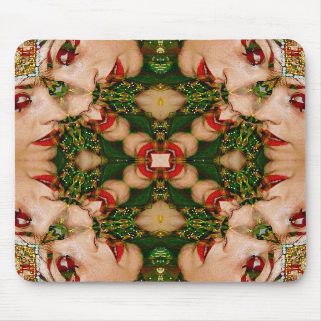 Tapis De Souris Mandala Lèvres Rouges (Devant)