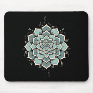 Tapis De Souris Mandala Lotus Bouddha Zen Art Botanique Succulente