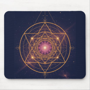 Tapis De Souris Mandala Lumineux de l'Harmonie Dorée