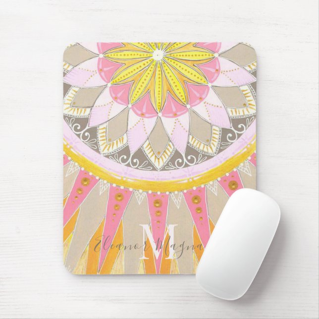Tapis De Souris Mandala Morning Sun Branché Mousepad (Avec souris)