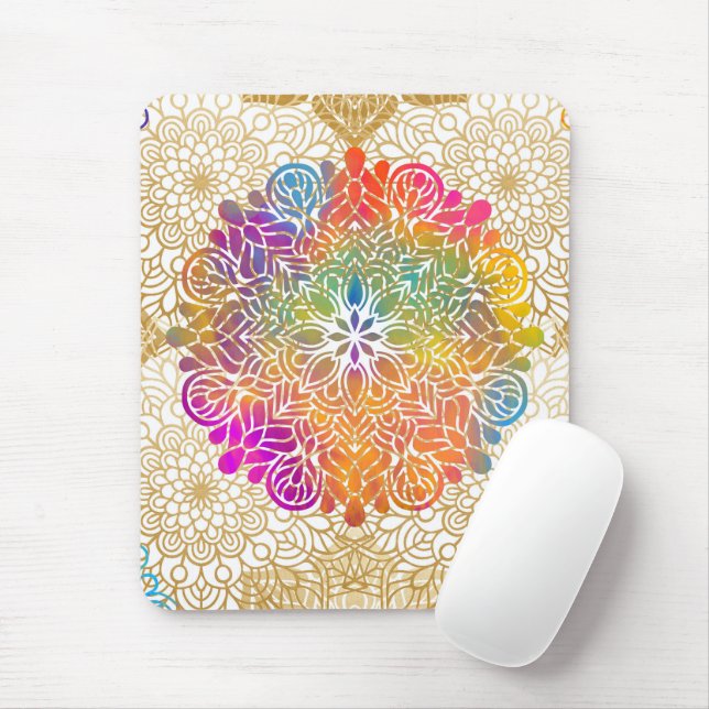 Tapis De Souris Mandala multicolore (Avec souris)