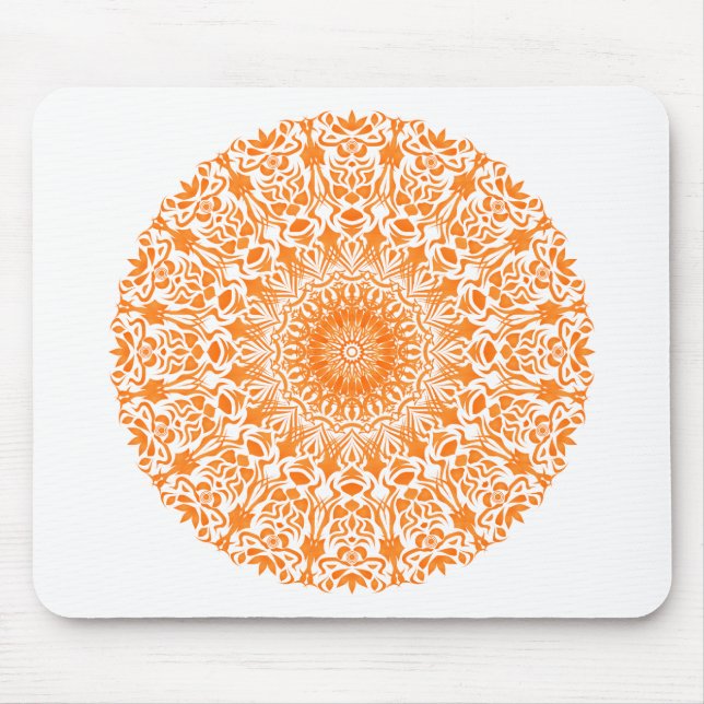 Tapis De Souris Mandala Orange (Devant)
