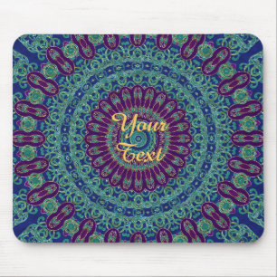 Tapis De Souris Mandala pourpre, bleu et vert