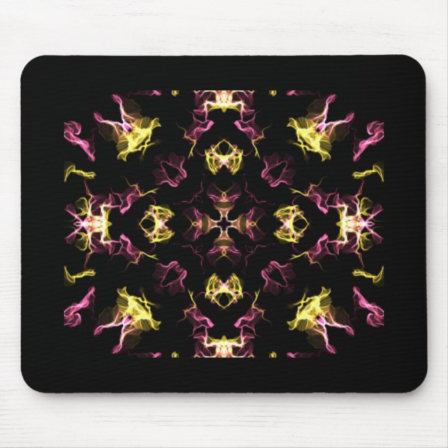 Tapis De Souris Mandala rose et jaune éblouissant (Devant)
