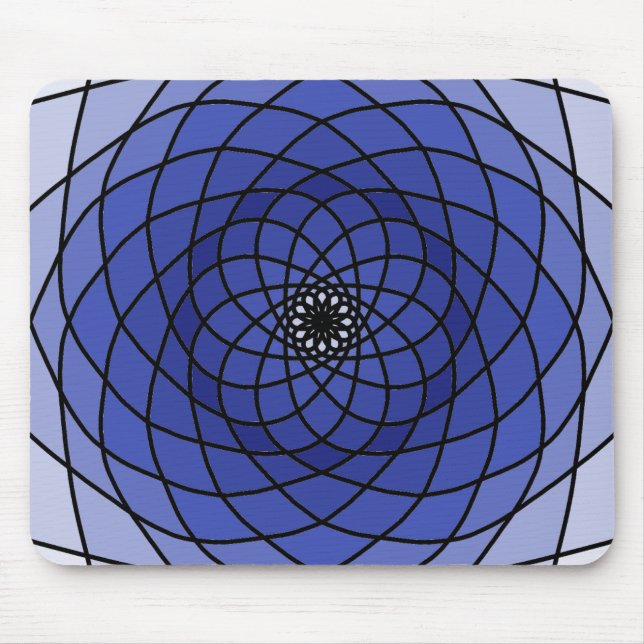 Tapis De Souris Mandala Spirale Bleue (Devant)