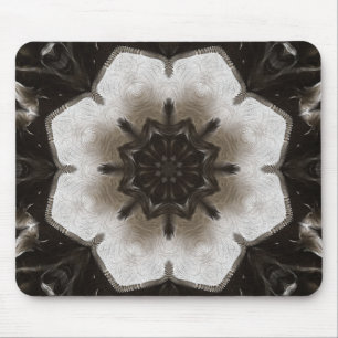 Tapis De Souris Mandala Texturé Marron et Crème Tourbillonnant