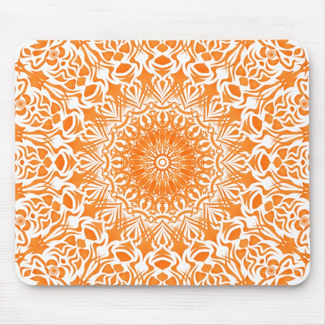 Tapis De Souris Mandala Tribal Orange (Devant)