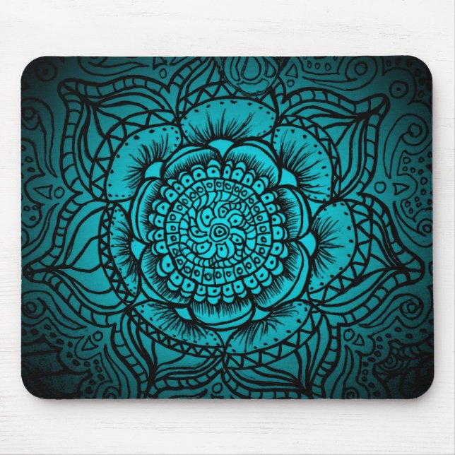Tapis De Souris Mandala turquoise Mousepad (Devant)