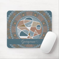 Mandala Turquoise personnalisé et or Abstrait Acce