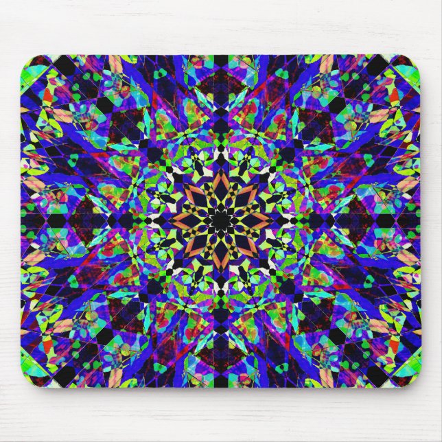 Tapis De Souris Mandala vibrant de mosaïque (Devant)