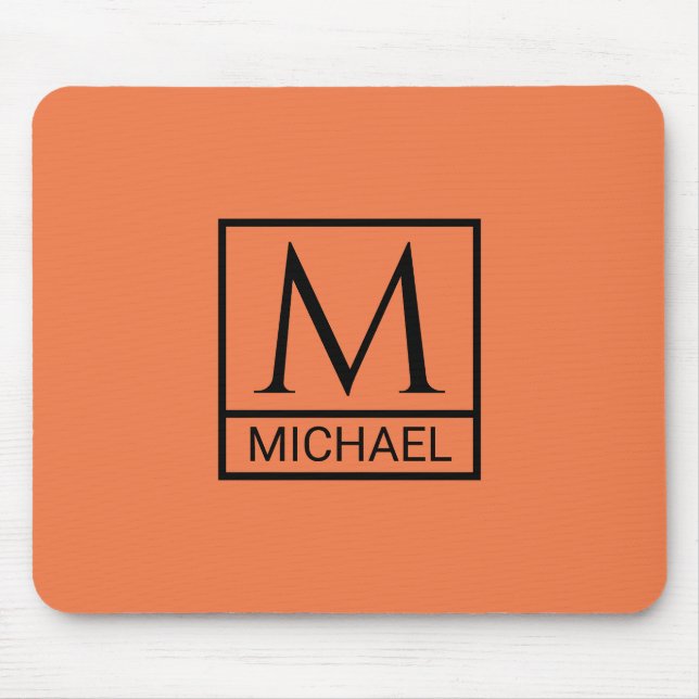 Tapis De Souris Mandarin Orange Souris Pad avec Initial & Nom (Devant)