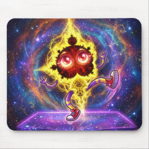 Tapis De Souris Mandelbrot de dessin animé dansant dans l'espace
