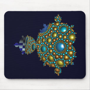 Tapis De Souris Mandelbrot Fractal Apollonian Sphere Blue Gold