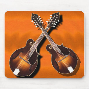 Tapis De Souris mandolines croisées sur l'orange - MOUSEPAD