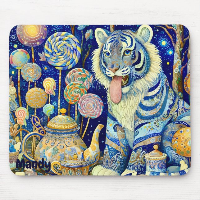 Tapis De Souris MANDY ~ Paisley Tiger ~ fête du thé ~ Mousepad (Devant)