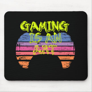 Tapis De Souris Manette de jeu Art Citation Rétro Coucher de solei