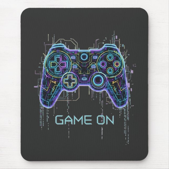 Tapis De Souris Manette de jeu Cyberpunk - Technologie de jeu néon (Devant)
