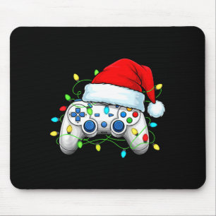 Tapis De Souris Manette de jeu vidéo chapeau de Noël Santa Gamer B