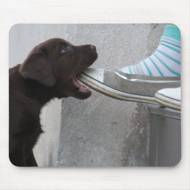 Tapis De Souris Mange Ma Chaussure ! Labrador Puppy (Devant)