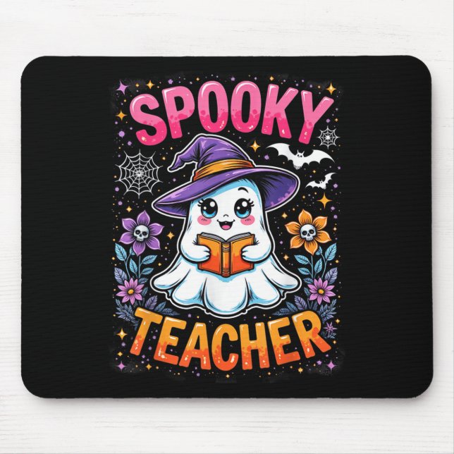 Tapis De Souris Mange Maître éffrayant Ghost Livre de lecture Funn (Devant)