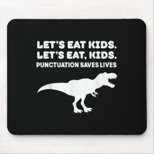 Tapis De Souris Mangeons les enfants Dinosaur T-rex Dino Ponctuati