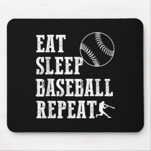 Tapis De Souris Manger Baseball Sleep Répéter Batter Life Srts Hus