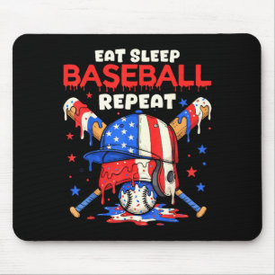 Tapis De Souris Manger Dormir Baseball Répéter Drôle Goutte de Crè
