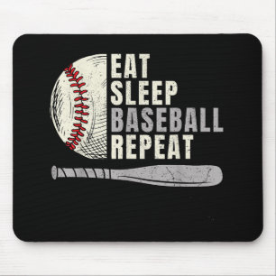 Tapis De Souris Manger Dormir Baseball Répéter Drôle Joueur de Bas