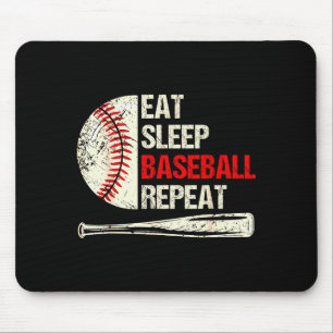 Tapis De Souris Manger Dormir Baseball Répéter Drôle Joueur de Bas