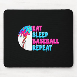 Tapis De Souris Manger dormir baseball répéter drôles garçons base