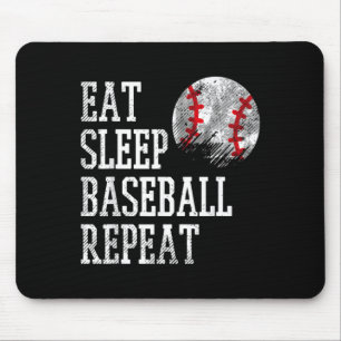 Tapis De Souris Manger Dormir Baseball Répéter Entraîneur Équipe J