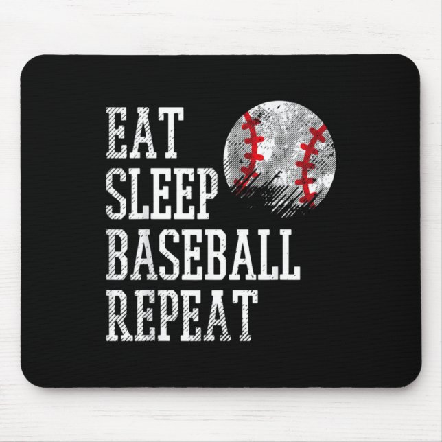 Tapis De Souris Manger Dormir Baseball Répéter Entraîneur Équipe J (Devant)