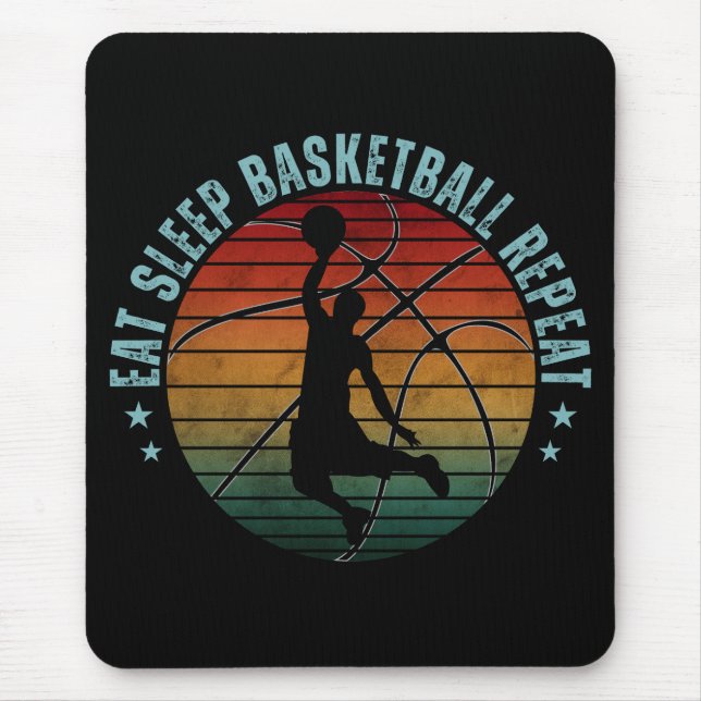 TAPIS DE SOURIS MANGER DORMIR BASKETBALL RÉPÉTER (Devant)