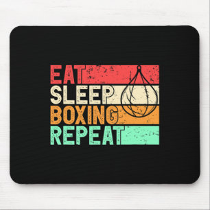 Tapis De Souris Manger Dormir Boxe Répéter Rétro Combattant Mma Ki
