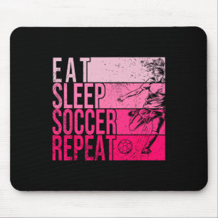 Tapis De Souris Manger Dormir Football Répéter Drôle Footller Terr