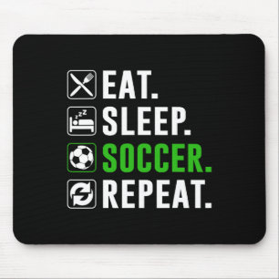Tapis De Souris Manger Dormir Football Répéter Joueur de Football