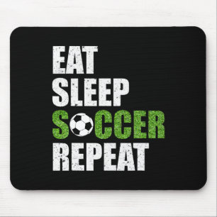 Tapis De Souris Manger Dormir Football Répéter T-Shirt Cadeau Joue