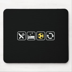 Tapis De Souris Manger Dormir Football Répéter Vetements Amusants