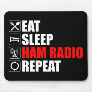 Tapis De Souris Manger. Dormir. Ham Radio. Recommencer