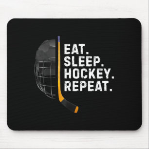 Tapis De Souris Manger Dormir Hockey Répéter Drôle Cool Joueur de