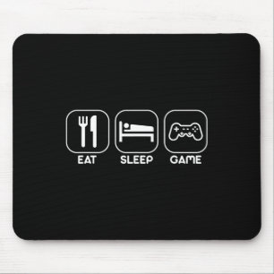 Tapis De Souris Manger Dormir Jeu Drôle Gamer Jeux Vidéo Cadeau Te