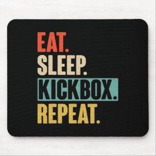 Tapis De Souris Manger Dormir Kickbox Répéter - Kickboxin Rétro Vi