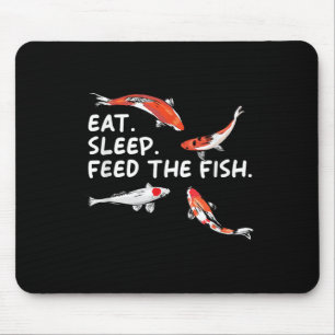 Tapis De Souris Manger Dormir Nourrir Le Poisson Drôle Koi Lover K